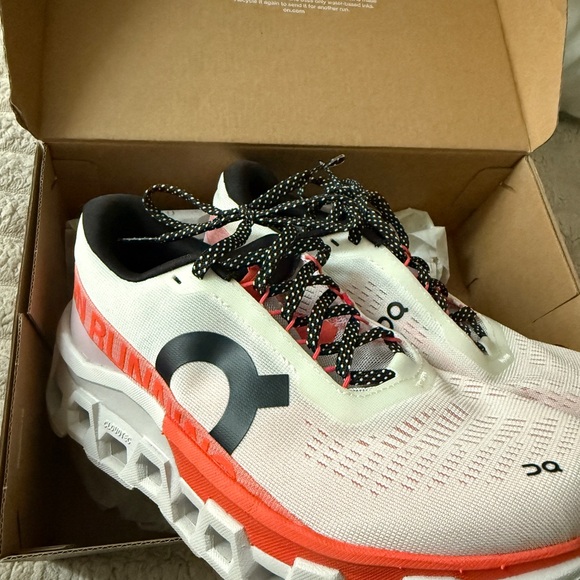 ON CLOUD Running White and Orange Sneakers (cloudmonster 2) - Picture 3 of 5